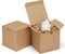 50-Pack Brown Kraft Paper Gift Boxes with Lids – 4x4x4 Inches, Party Favor Boxes for Weddings, Bridesmaids, Cupcakes & Crafts